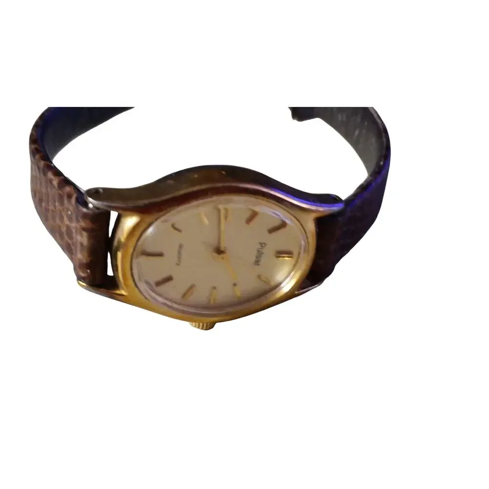 Women's Pulsar Quartz Watch, Gold-Tone Elegance with New Battery Installed Ready